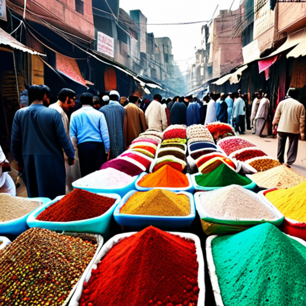 감정평가사의 대규모 프로젝트 경험 - **Local Market Impact:** "A bustling marketplace in Lahore, Pakistan. Vendors selling colorful fabri...