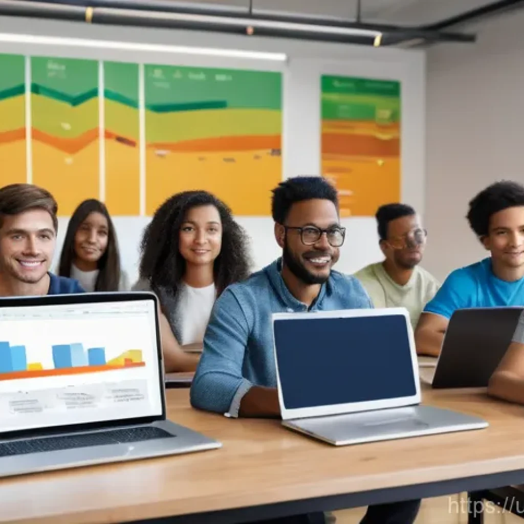 감정평가사 강의 선택 기준 - **"A vibrant and modern classroom scene where a diverse group of male and female students, all adult...