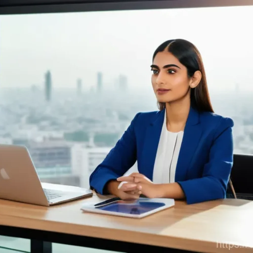 감정평가사 실무 스킬 향상법 - **Prompt: "Digital Real Estate Pioneer"**
A sophisticated and confident Pakistani female real es...